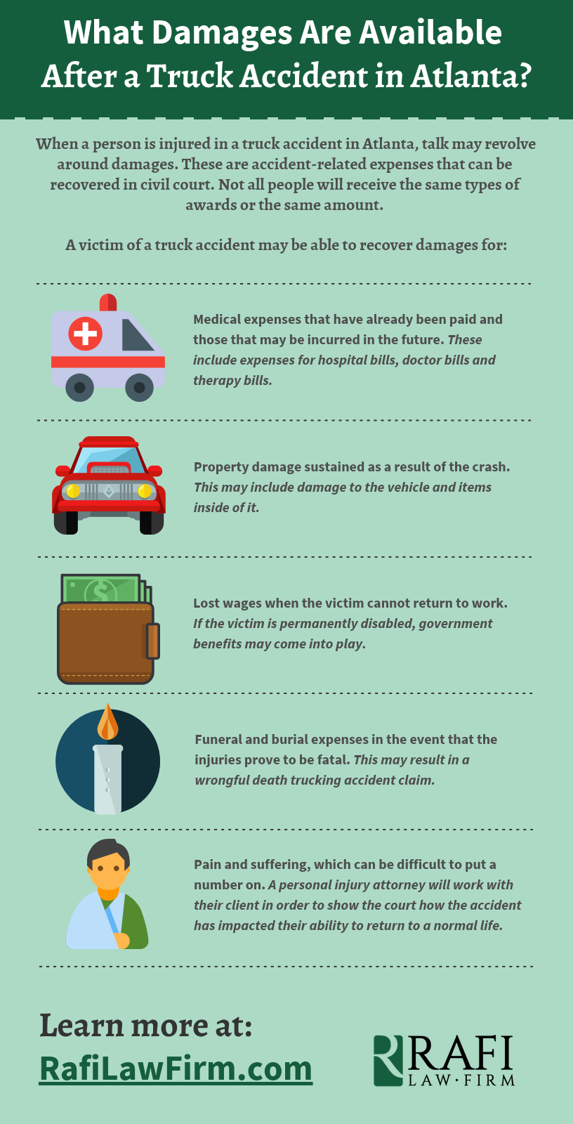 What Damages Are Available After a Truck Accident in Atlanta infographic