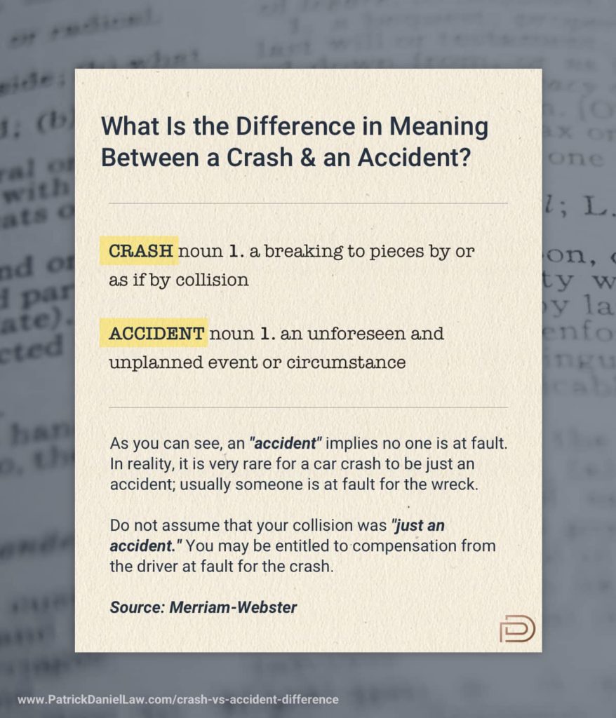 Car Accident Vs Car Crash