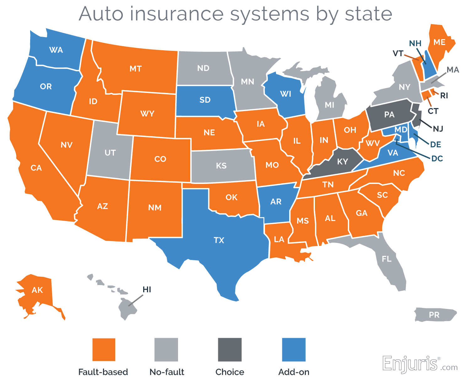 map auto insurance systems by state